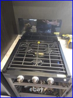 21 Inch RV Propane Cooktop 3 Burner, Camper Gas Stove Slide-in with Glass Cover