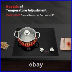 21 inch Electric Cooktop Ceramic Glass Stove Top 2 Burners Drop-in Touch Control