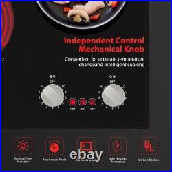 21 inch Electric Cooktop Ceramic Glass Stove Top 2 Burners Drop-in Touch Control