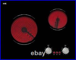 21 inch Electric Cooktop Ceramic Glass Stove Top 2 Burners Drop-in Touch Control