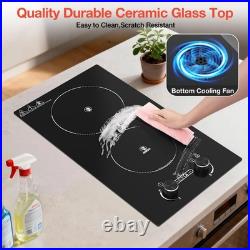2100W Electric Cooktop Plug-in Infrared Stove 2 Burners Cooker 110V for Kitchen