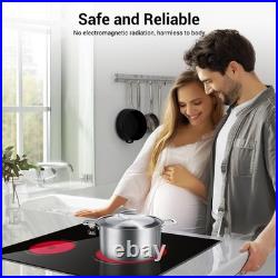 21in Built-in Electric Cooktop Stove Top Radiant Ceramic Cooktops 2 Burner 3700W