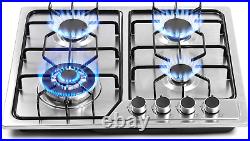 22? X20? Built in Gas Cooktop 4 Burners Stainless Steel Stove with NG/LPG Convers