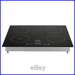 220V 6800W 23in. Induction Hob 4 Burner Stoves Smooth Top Glass Plate Cooker USA