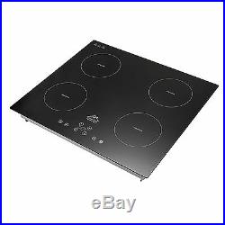 220V 6800W 23in. Induction Hob 4 Burner Stoves Smooth Top Glass Plate Cooker USA