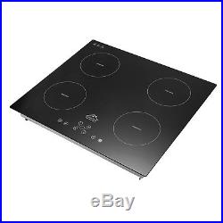 220V 6800W 23inch Induction Hob 4 Burner Stoves Smooth Top Glass Plate Cooker