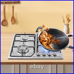 22x20 Built in Gas Cooktop 4 Burners Stainless Steel Stove Top NG/LPG Gas Hob