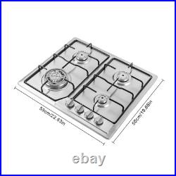 22x20 Built in Gas Cooktop 4 Burners Stainless Steel Stove Top NG/LPG Gas Hob