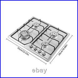 22x20 Built in Gas Cooktop 4 Burners Stainless Steel Stove Top NG/LPG Gas Hob