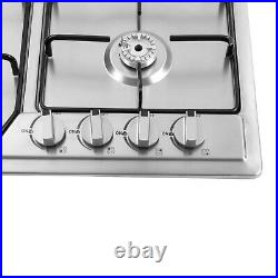 22x20 Built in Gas Cooktop 4 Burners Stainless Steel Stove Top NG/LPG Gas Hob