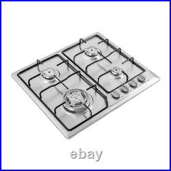 22x20 Built in Gas Cooktop 4 Burners Stainless Steel Stove Top NG/LPG Gas Hob