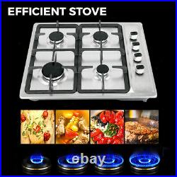 23.2 4 Burners Built-In Stove Top Gas Cooktop Kitchen Easy to Clean Gas Cooking