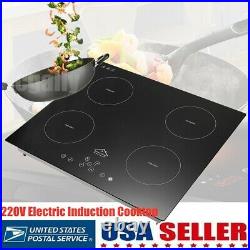 23 220V Electric Induction Cooktop Countertop Glass Plate 4 Burners Cooktops