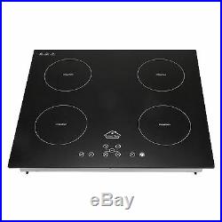 23'' 220V Induction Cooktop 4 Burners Electric Hob Cook Top Stove Black Glass