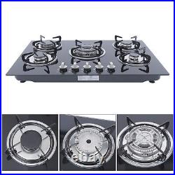 23/30 4/5 Burners Built-In NG LPG Gas Stove Cooktop Tempered Glass Cooker NEW