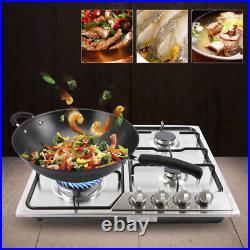 23/34 5 Burners Stove Top Built-In Gas Propane Cooktop Cooking Stainless Steel