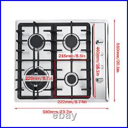 23/34 5 Burners Stove Top Built-In Gas Propane Cooktop Cooking Stainless Steel