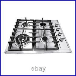 23/34 5 Burners Stove Top Built-In Gas Propane Cooktop Cooking Stainless Steel