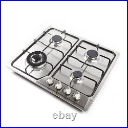 23/34 5 Burners Stove Top Built-In Gas Propane Cooktop Cooking Stainless Steel