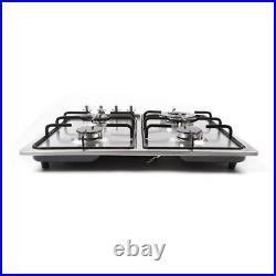 23/34 5 Burners Stove Top Built-In Gas Propane Cooktop Cooking Stainless Steel