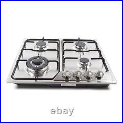 23/34 5 Burners Stove Top Built-In Gas Propane Cooktop Cooking Stainless Steel