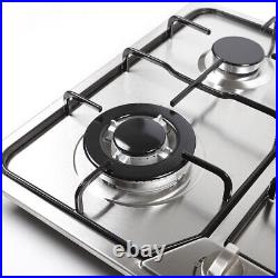 23/34 5 Burners Stove Top Built-In Gas Propane Cooktop Cooking Stainless Steel