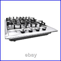 23/34 5 Burners Stove Top Built-In Gas Propane Cooktop Cooking Stainless Steel