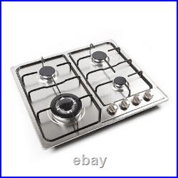 23/34 5 Burners Stove Top Built-In Gas Propane Cooktop Cooking Stainless Steel