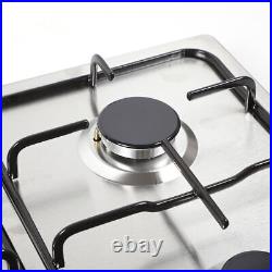 23/34 5 Burners Stove Top Built-In Gas Propane Cooktop Cooking Stainless Steel