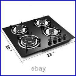 23 4 Burners Built-in Stove LPG/NG Gas Cooktop Tempered glass Surface Cooker