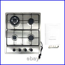 23 4 Burners Cooktop Stainless Steel Gas Stove Hob Built-In LPG/NG Conversion