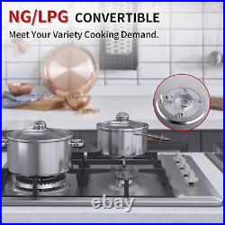 23 4 Burners Gas Cooktop Built-in LPG/ NG Hob Touch Control Stainless Steel USA