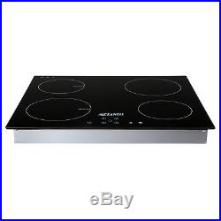 23.5'' Black Ceramic Induction Hob 4 Burners Stove Cooktop 240V Household Cooker