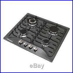 23 Black Titanium Stainless Steel 4 Burners Built-In Stove Natural Gas Cooktop