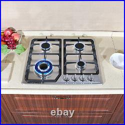 23'' Cooker Built-in 4 Burner Stove 110V 3300W LPG/Gas Hob Cooktop Stainless