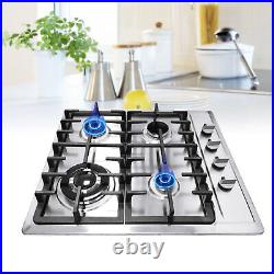 23 Cooktop 4 Burners Built-in Stove Top Stainless Steel Gas Cooktop Kitchen