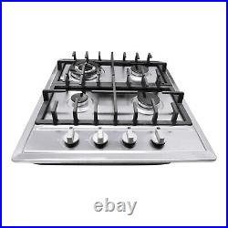 23 Cooktop 4 Burners Built-in Stove Top Stainless Steel Gas Cooktop Kitchen