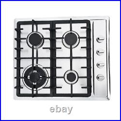 23 Cooktop 4 Burners Built-in Stove Top Stainless Steel Gas Cooktop Kitchen