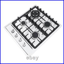 23 Cooktop 4 Burners Built-in Stove Top Stainless Steel Gas Cooktop Kitchen