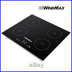 23 Counter Top Induction Hob 4 Burner Stove Black Glass Plate Home Cooktop
