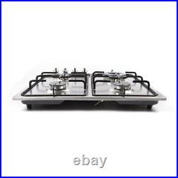 23 Inch 4 Burners Built-in Gas Stove Propane LPG/NG Countertop Cooktop Cooker US