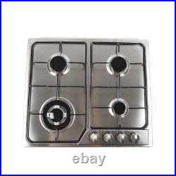 23 Inch 4 Burners Built-in Gas Stove Propane LPG/NG Countertop Cooktop Cooker US