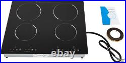 23 Inch Countertop Electric Cooktop 4 Burner, 110V Electric Stovetop