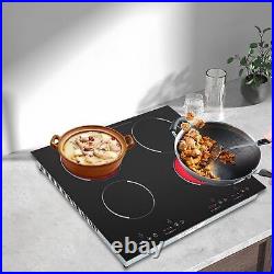 23 Inch Countertop Electric Cooktop 4 Burner, 110V Plug in Electric Stovetop