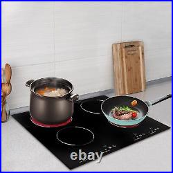 23 Inch Countertop Electric Cooktop 4 Burner, 110V Plug in Electric Stovetop