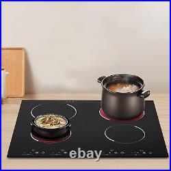 23 Inch Countertop Electric Cooktop 4 Burner, 110V Plug in Electric Stovetop