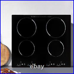 23 Inch Countertop Electric Cooktop 4 Burner, 110V Plug in Electric Stovetop