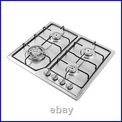 23 Stove Top 4 Burners Built-In Gas Propane LPG Cooktop Cooking Stainless Steel