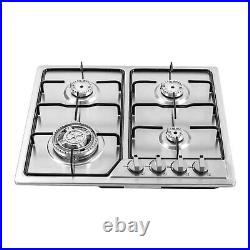 23 Stove Top 4 Burners Built-In Gas Propane LPG Cooktop Cooking Stainless Steel