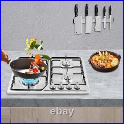 23 Stove Top 4 Burners Built-In Gas Propane LPG Cooktop Cooking Stainless Steel